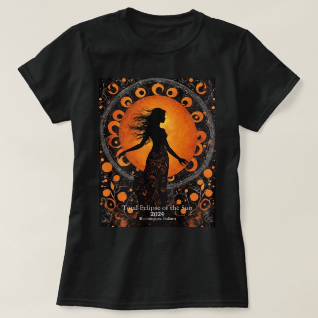 Solar Eclipse YOUR Name or Text Sun Dancer Mystic T-Shirt (Design Front)