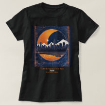 Solar Eclipse YOUR Text Cityscape Hills Blue 2024