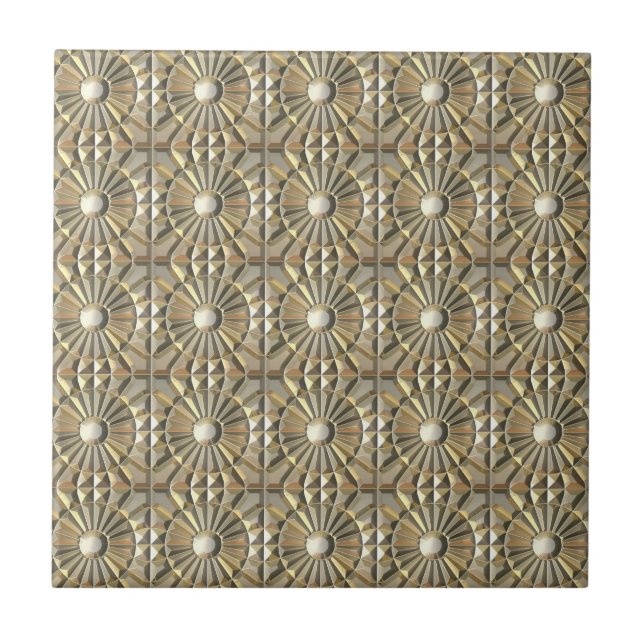 Solar Embossed Metals Ceramic Tile (Front)