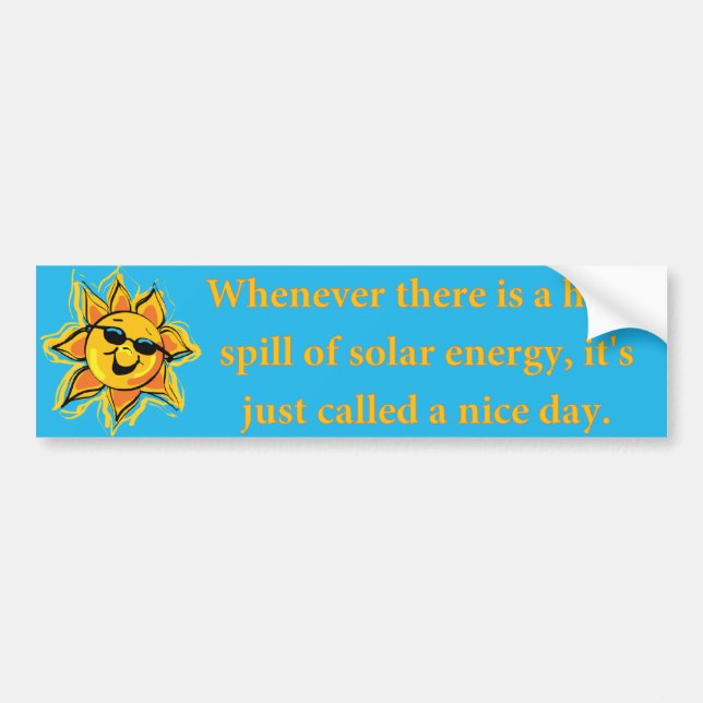 Solar Energy Bumper Sticker (Front)