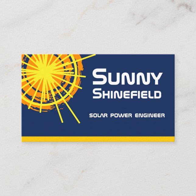 Solar Energy Engineer customisable Business Card (Front)
