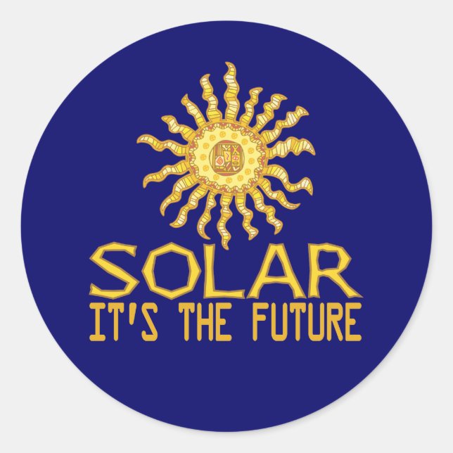 Solar Energy Future Classic Round Sticker (Front)