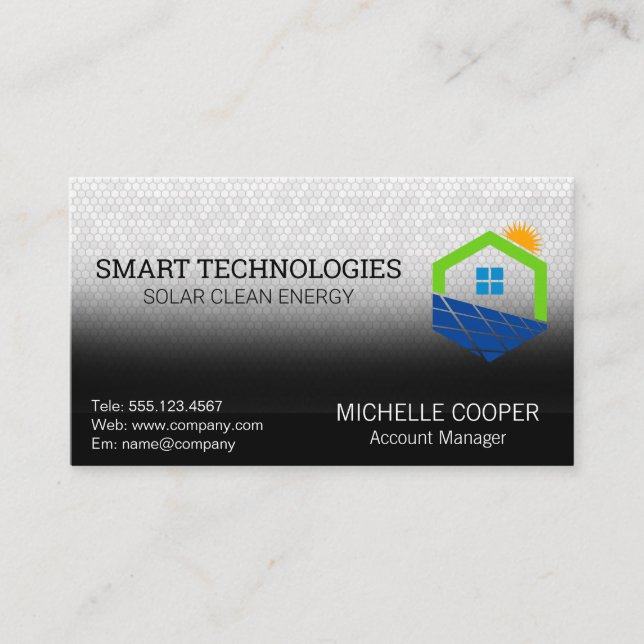 Solar Energy Logo | Clean Technology Business Card (Front)