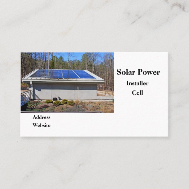 Solar Energy Panels  Business Card (Front)