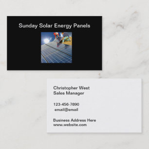 Solar Energy Panels Sales & Service Business Card