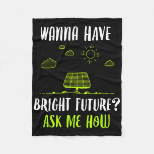 Solar Energy Solar Panels Bright Future Funny Sola Fleece Blanket