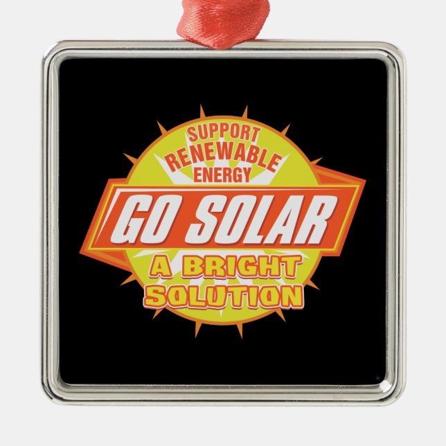 Solar Energy Solution Metal Ornament (Front)