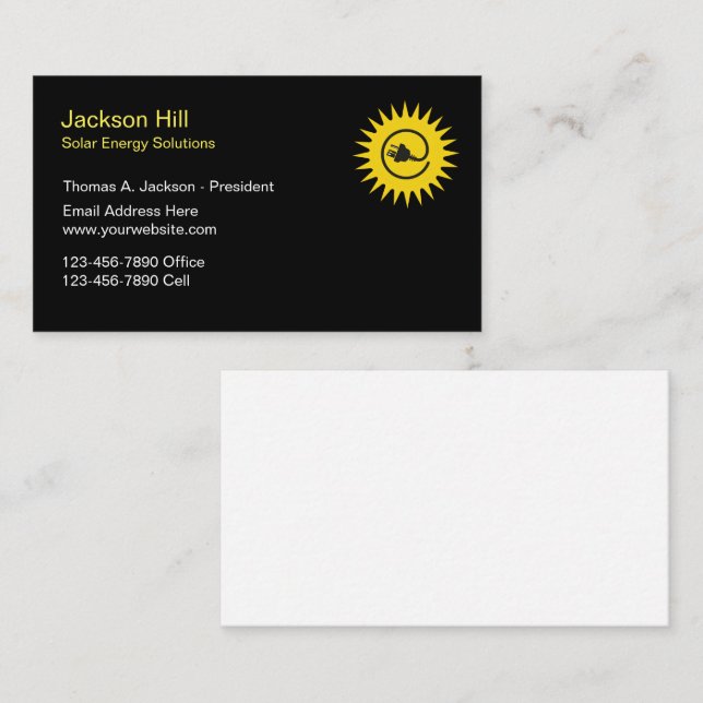 Solar Energy Solutions Business Card (Front/Back)