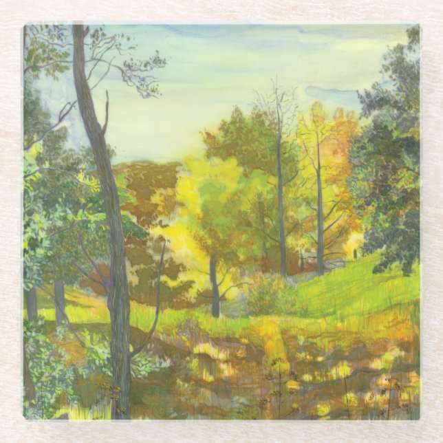 Solar fall glass coaster (Front)