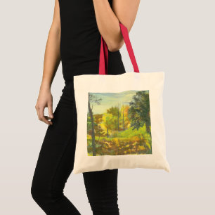 Solar fall painting watercolor tote bag
