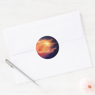 Solar Fire Across the Cosmos Classic Round Sticker