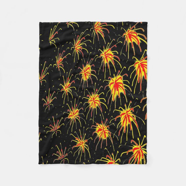 Solar Fireworks Burst Fleece Blanket (Front)