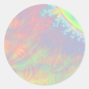 Solar Flare Fractal. Colourful Abstract. Classic Round Sticker