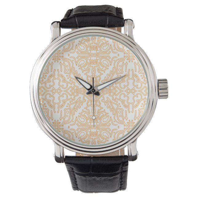 Solar Flare Gold Damask Phone / iPad case Watch (Front)