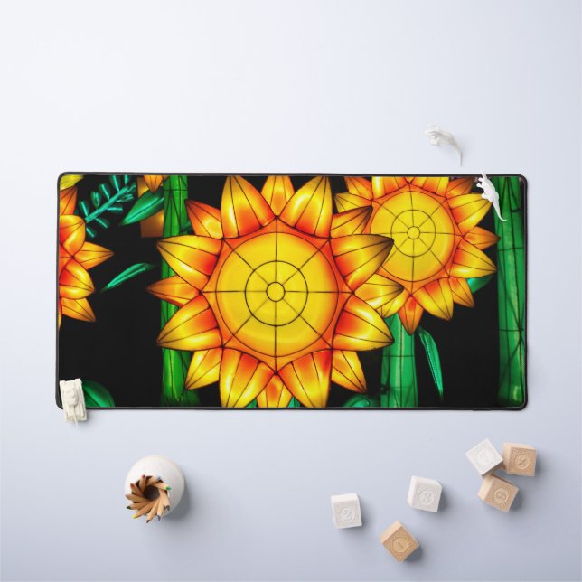 Solar Flare Sunflowers  Desk Mat (Kids Table)