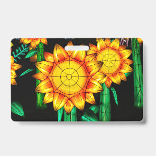 Solar Flare Sunflowers ID Badge