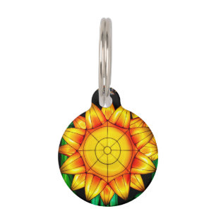 Solar Flare Sunflowers Pet Tag