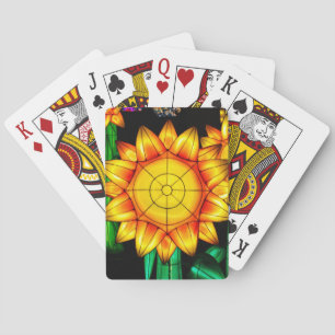 Solar Flare Sunflowers Playing Cards