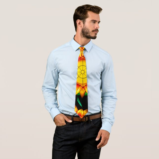 Solar Flare Sunflowers  Tie (In Situ)