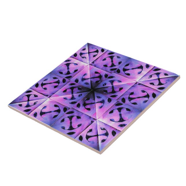 Solar Fragment abstract Geometric Ceramic Tile (Side)