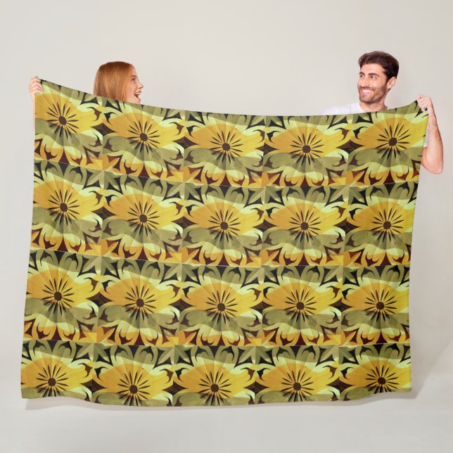 Solar Fragment abstract Geometric  Fleece Blanket (In Situ)