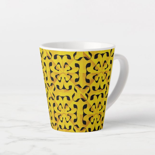 Solar Fragment abstract Geometric  Latte Mug (Right Angle)