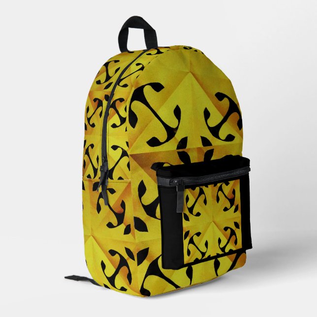 Solar Fragment abstract Geometric  Printed Backpack (Back Corner Left)