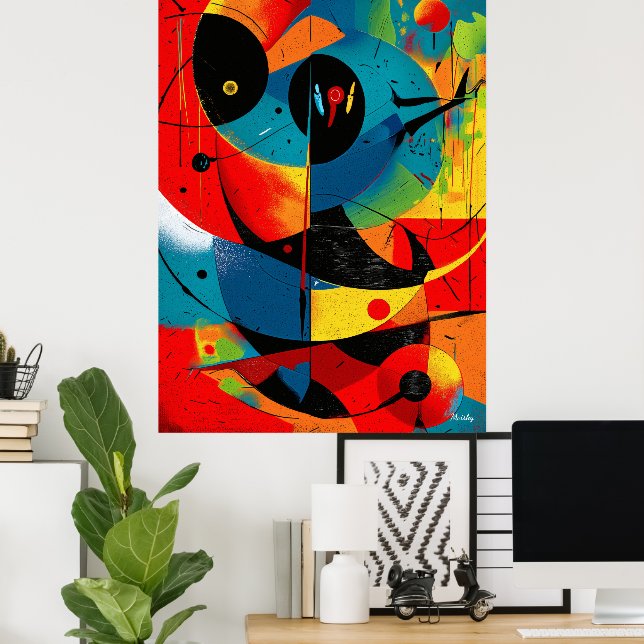 Solar Geometry II – Mid-Century Abstract Construct Poster (Home Office)
