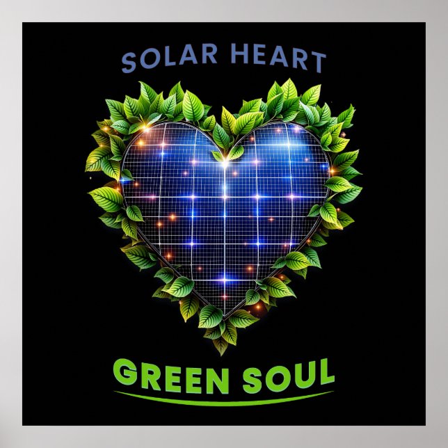 Solar Heart Green Soul – Solarpunk Art Print (Front)