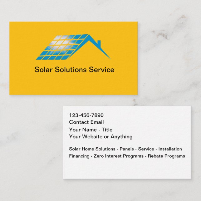 Solar Home Solutions Business Cards (Front/Back)