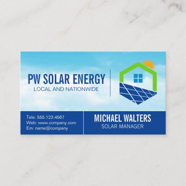 Solar House Power | Sky Business Card (Front)