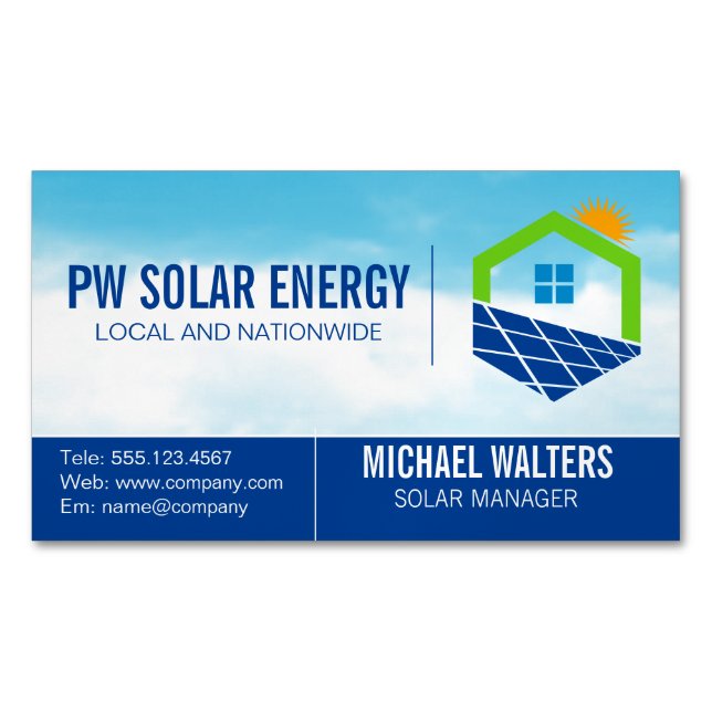 Solar House Power | Sky Magnetic Business Card (Front)