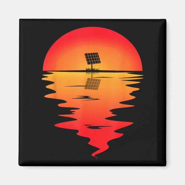 Solar Installation Sunset Solar Panel Installer Magnet (Front)