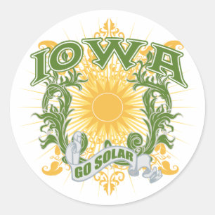 Solar Iowa Classic Round Sticker