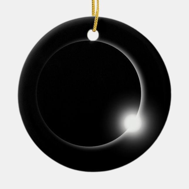 Solar Lunar Eclipse Moon Sun Flare Photography Ceramic Ornament (Front)