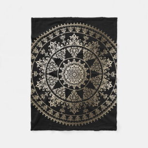 Solar Mandala Gold - Custom Colour Fleece Blanket