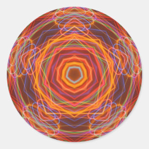 Solar Mandala Kaliedoscope Fractal Art Sticker