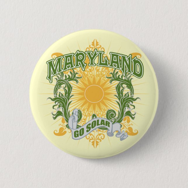 Solar Maryland 6 Cm Round Badge (Front)