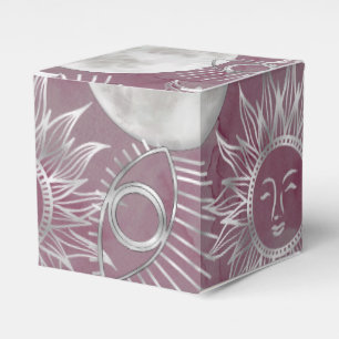 Solar Mystique   Pink Silver Moon Stars Sun Eyes Favour Box