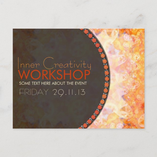 Solar Orange Energy Workshop Business Flyer Invitation Postcard (Front)