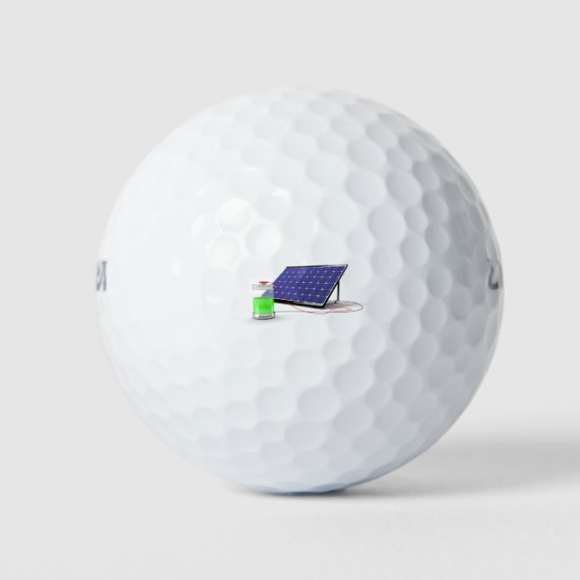 Solar panel and battery golf balls (Front)