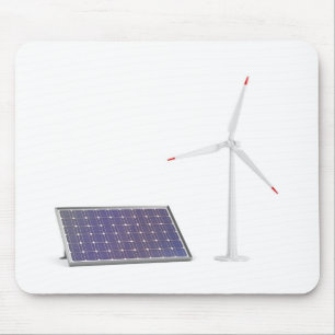 Solar panel and wind turbine mouse pad