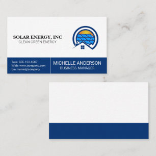 Solar Panel Energy Logo   Home Business Card
