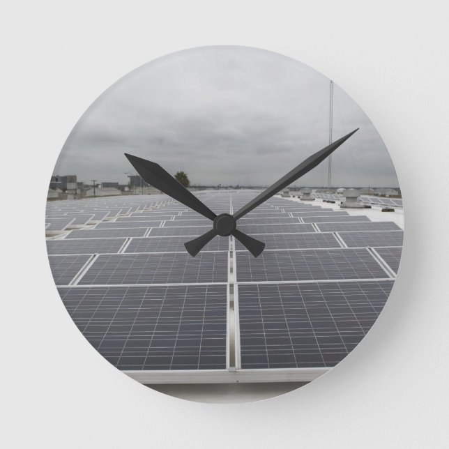 solar panel field round clock (Front)