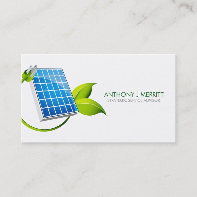 Solar Panel Icon Business Card (Front)