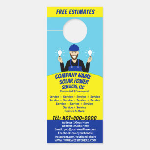 Solar Panel Light Bulb Services Company  Door Hang Hanger