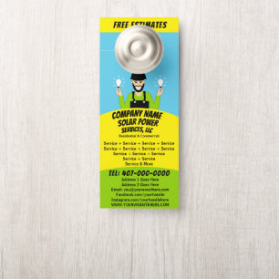 Solar Panel Light Bulb Services Company  Door Hanger