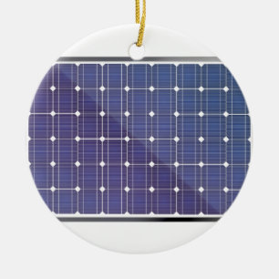 Solar panel on white ceramic tree decoration