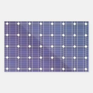 Solar panel on white rectangular sticker