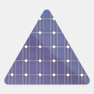 Solar panel on white triangle sticker